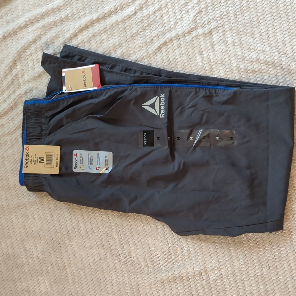 NWT Reebok Relaxed Fit Track Pants | Grey Men's Track Pants | Windbreaker Pants